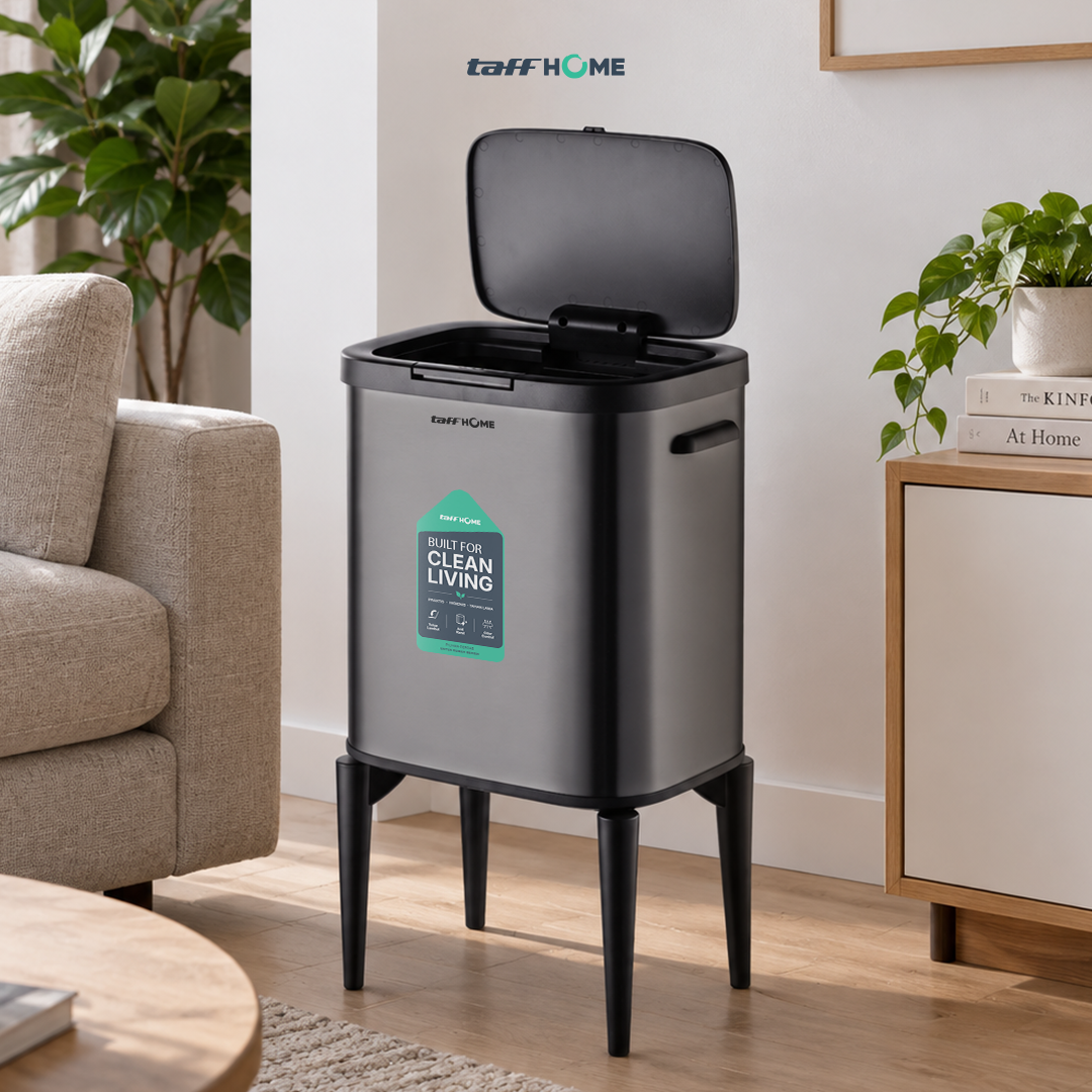 Gambar produk TaffHOME Tempat Sampah Tekan Press Trash Bin Quick Opening with Legs 20L - T40 - 5