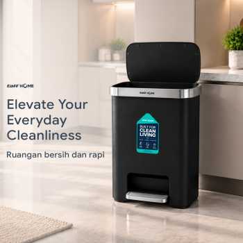 TaffHOME Tempat Sampah Injak Foot Pedal Trash Bin Plastik 50L - M35