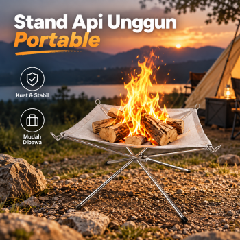 Gambar produk Glodpuppe Stand Api Unggun Portable Solid Fuel Camping Tool - EZ203