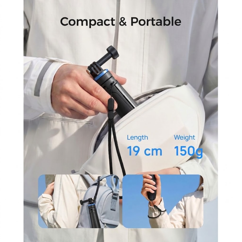 Gambar produk TELESIN Tripod Mini Kamera Aksi Tongsis Monopod Three Prong 65cm - S1-TSS-08 - 5