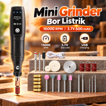 Gambar produk PINGGZHIXI Mini Grinder Bor Listrik Rotary Cordless USB 16000 RPM 3.7V - HJ021