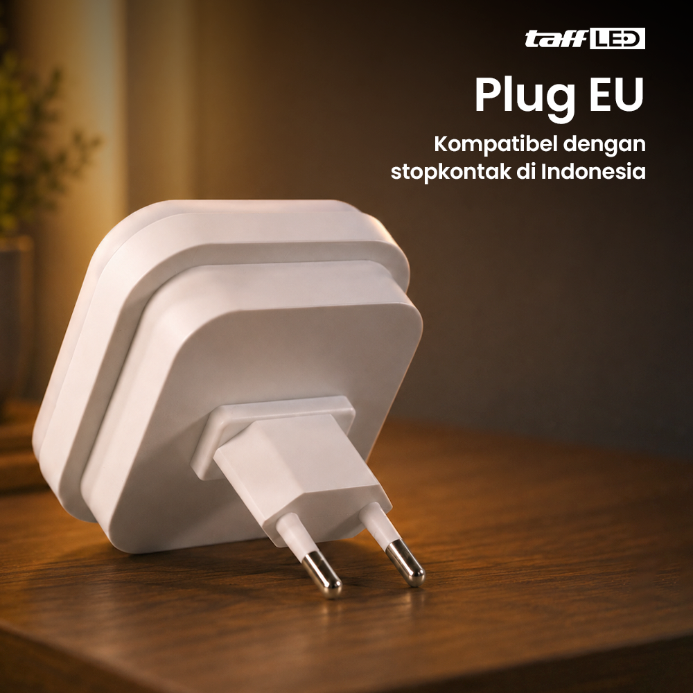 Gambar produk TaffLED Lampu Tidur Minimalis EU Plug Sensor Cahaya Warm White 0.5W - L200 - 5
