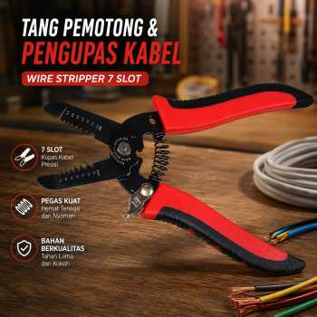 Gambar produk Taffware Tang Pemotong dan Pengupas Kabel Wire Stripper 7 Slot - JM-CT4-12