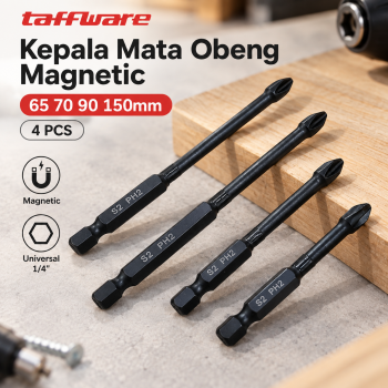 Taffware Kepala Mata Obeng Magnetic Screwdriver Bit 65 70 90 150mm - PH2