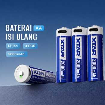 XTAR Baterai Isi Ulang AA Rechargeable Li-Ion Button Top 1.5V 4 PCS - XT-40