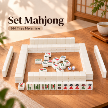 MEIYA Mahjong Set Portable 144 Tile Melamine 24mm with Dice Rules - 35BE