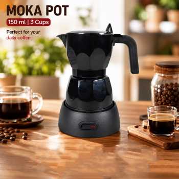 Haof Moka Pot Elektrik Teko Kopi Espresso Maker 3 Cup 150ml 480W - LI30