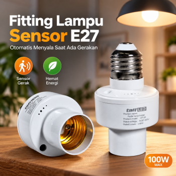 Gambar produk TaffLED Fitting Lampu Bohlam Sensor Radar Lamp Holder 100W E27 - SP-100