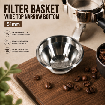 ZIKRUS Filter Basket Portafilter Wide Top Narrow Bottom - DWL-100