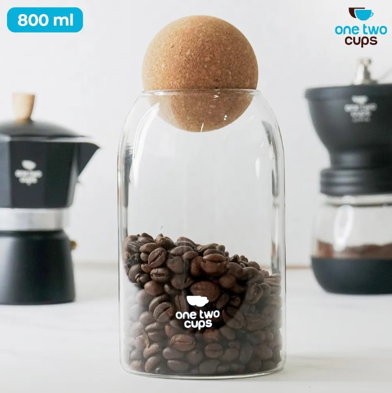 Gambar produk One Two Cups Toples Kaca Penyimpanan Makanan Cork Seal Storage Jar 800ml - E1 - Utama