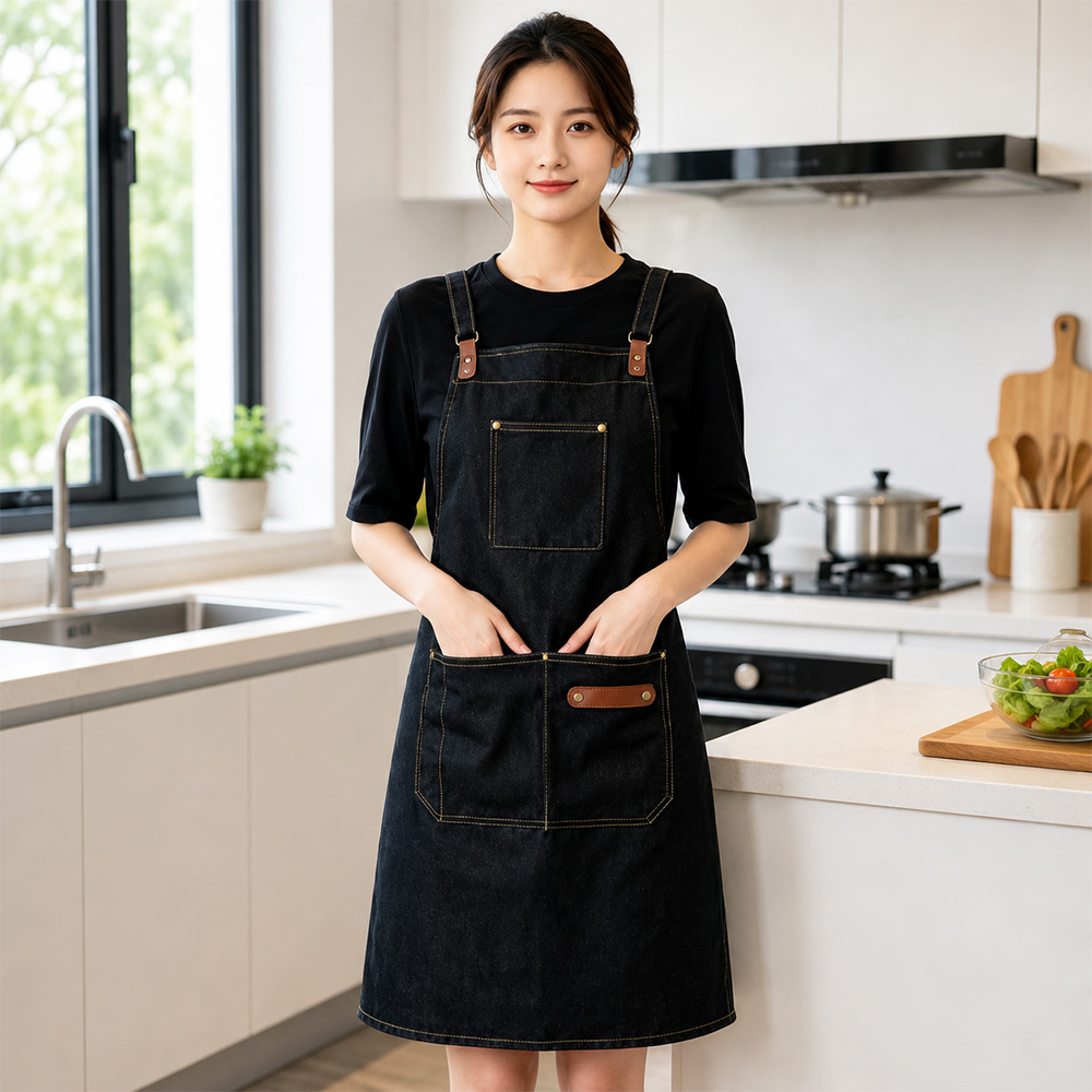 Gambar produk Bulc Celemek Masak Apron Dapur Barista Kantong Depan Adjustable Strap Canvas - JJ50 - 2