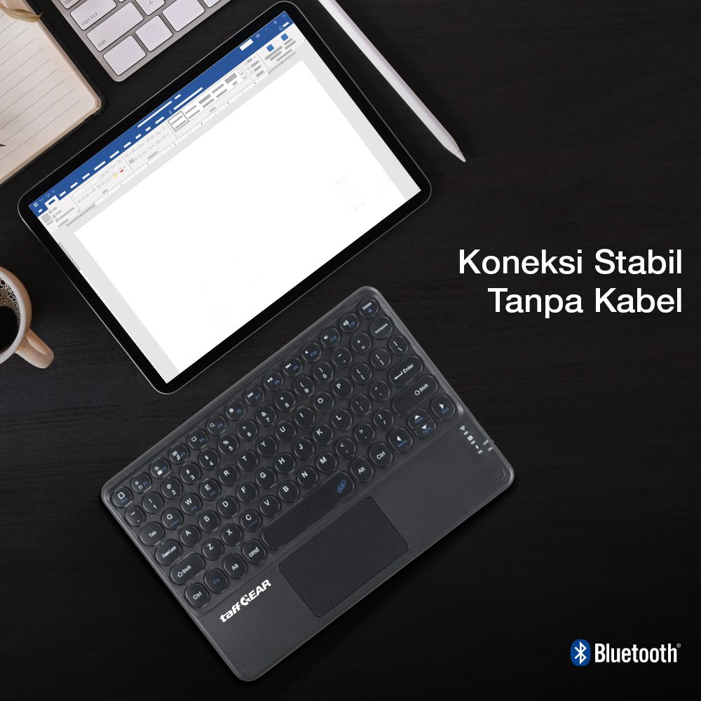 Gambar produk TaffGEAR Keyboard Wireless Mini Bluetooth 3.0 Touchpad Silent Click - GD433 - 1