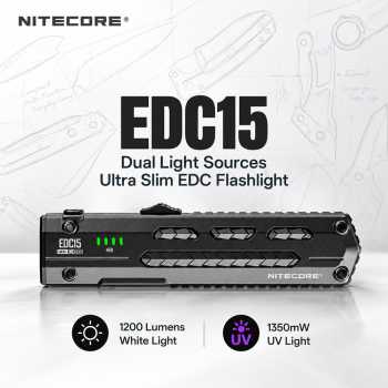 Gambar produk NITECORE Senter LED Flashlight Dual Light UV IPX7 1200 Lumens 1050mAh - EDC15