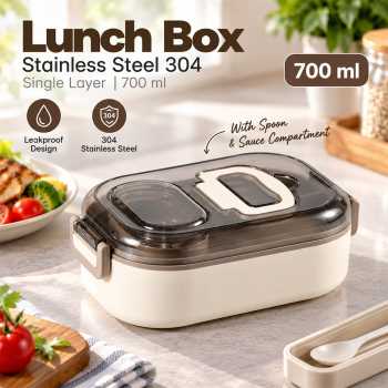 Max Kotak Makan Anti Tumpah Lunch Box Stainless Steel 304 with Spoon - SM45