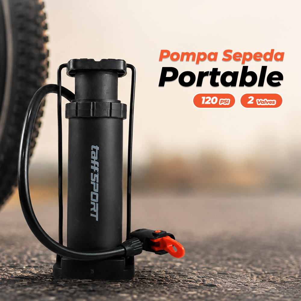 Gambar produk TaffSPORT Pompa Angin Sepeda Serbaguna Portable Pump 120 PSI - PM40 - Utama