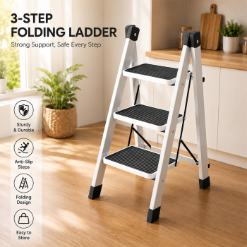 Clu Tangga Lipat Rumah Multifungsi Kitchen Carbon Steel 3 Tingkat - HB120