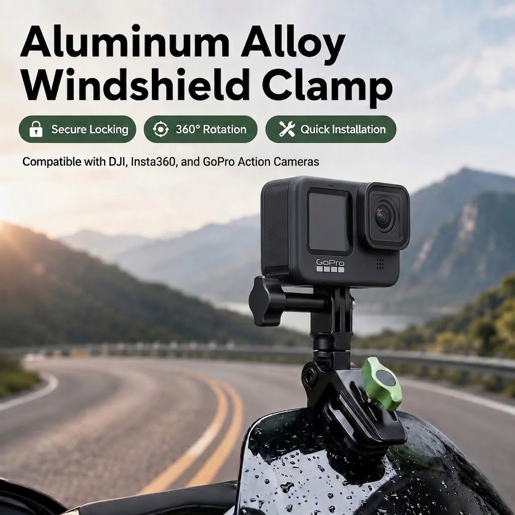 Gambar produk SZKOSTON Windshield Clamp Mount Action Camera Bracket Clip GoPro DJI - ZJ-22 - Utama