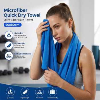 Woonek Handuk Microfiber Quick Dry Ultra Fiber Bath Towel Portable - H10