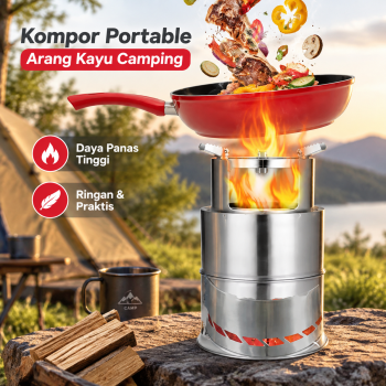 WIKOGER Kompor Portable Tungku Arang Kayu Outdoor Camping Stove - WK-13