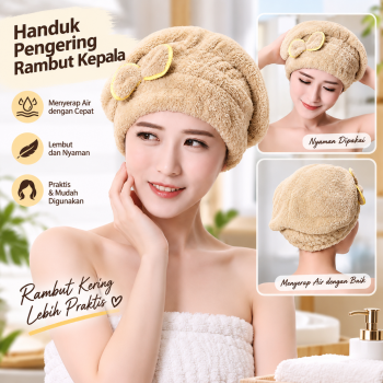 Anller Handuk Pengering Rambut Kepala Hair Wrap Drying Coral Fleece - FO80