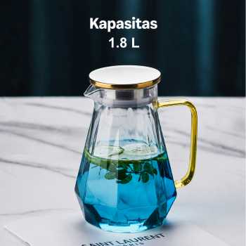 BORREY Teko Pitcher Kaca Borosilicate Tahan Panas Api Water Jug - BRO-047