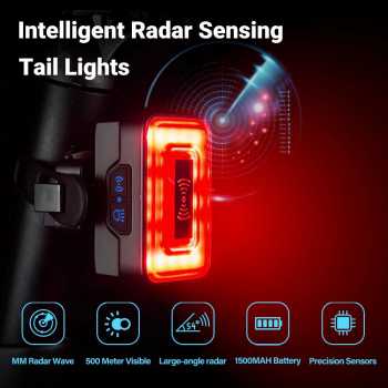 CALAMI Lampu Belakang Sepeda LED Tail Light Brake Sensor Wave Radar - RT01