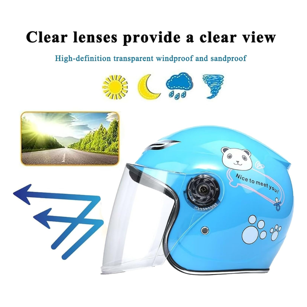 Gambar produk Nouman Helm Anak Half Face Sport Long Visor Motocycle Kids Helmet - 523 - 1
