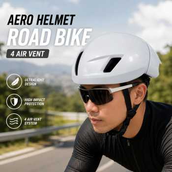 NAPLUD Helm Sepeda Road Bike Ultralight Bicycle Aero Helmet 4 Air Vent - Z35
