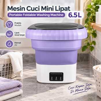 Gambar produk HAOYUNMA Mesin Cuci Mini Lipat Portable Foldable Washing Machine 6.5L - HY65