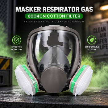 Gambar produk Safurance Masker Respirator Gas Mask Full Face 6004CN Cotton Filter - 6800 No.4 - Utama