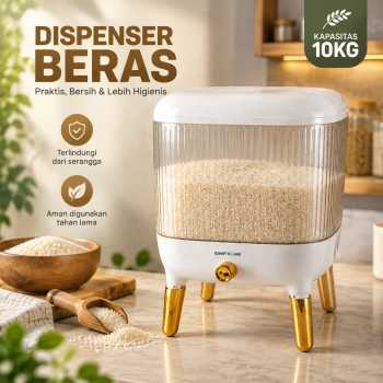 TaffHOME Tempat Beras Dispenser Rice Box Container Insect Proof 10kg - DK32