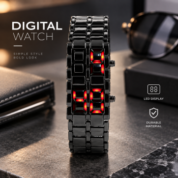 Gambar produk Tiktak Jam Tangan Digital LED Lava Chain Unisex Stainless Steel Strap - TK-4