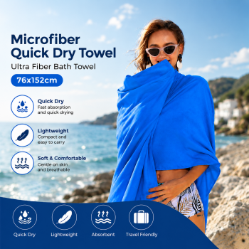 Woonek Handuk Microfiber Quick Dry Ultra Fiber Bath Towel Portable - H10
