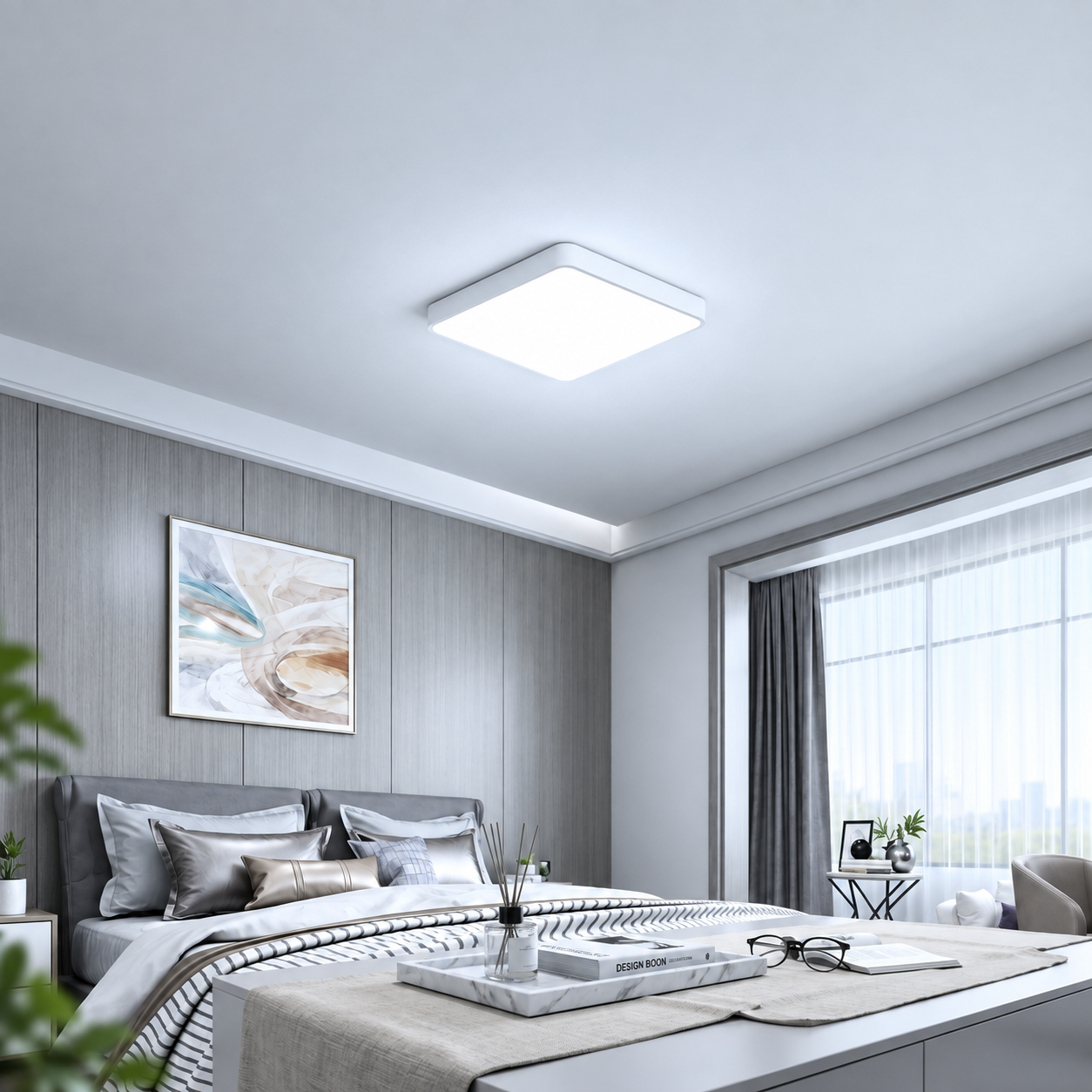 Gambar produk MING JI Lampu Plafon LED Minimalis Nordic Cool White 6000K 45W - M40 - 1