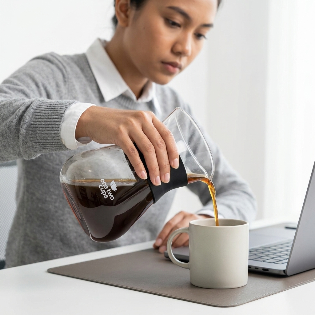 Gambar produk One Two Cups Coffee Server Chemex Drip Pour Over Borosilicate Glass 600ml - SE111 - 4