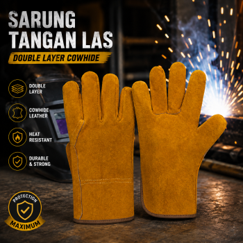 Gambar produk OZERO Sarung Tangan Las Kulit Sapi Cowhide Welding Gloves Double Layer - STL-55