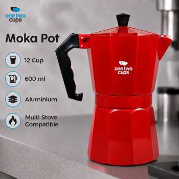 Gambar produk One Two Cups Moka Pot Teko Kopi Espresso Coffee Maker Stovetop Induksi - L55
