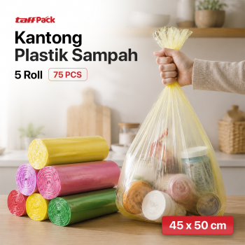 Gambar produk TaffPACK Kantong Plastik Sampah Disposable Bag 5 Roll - LKL-001