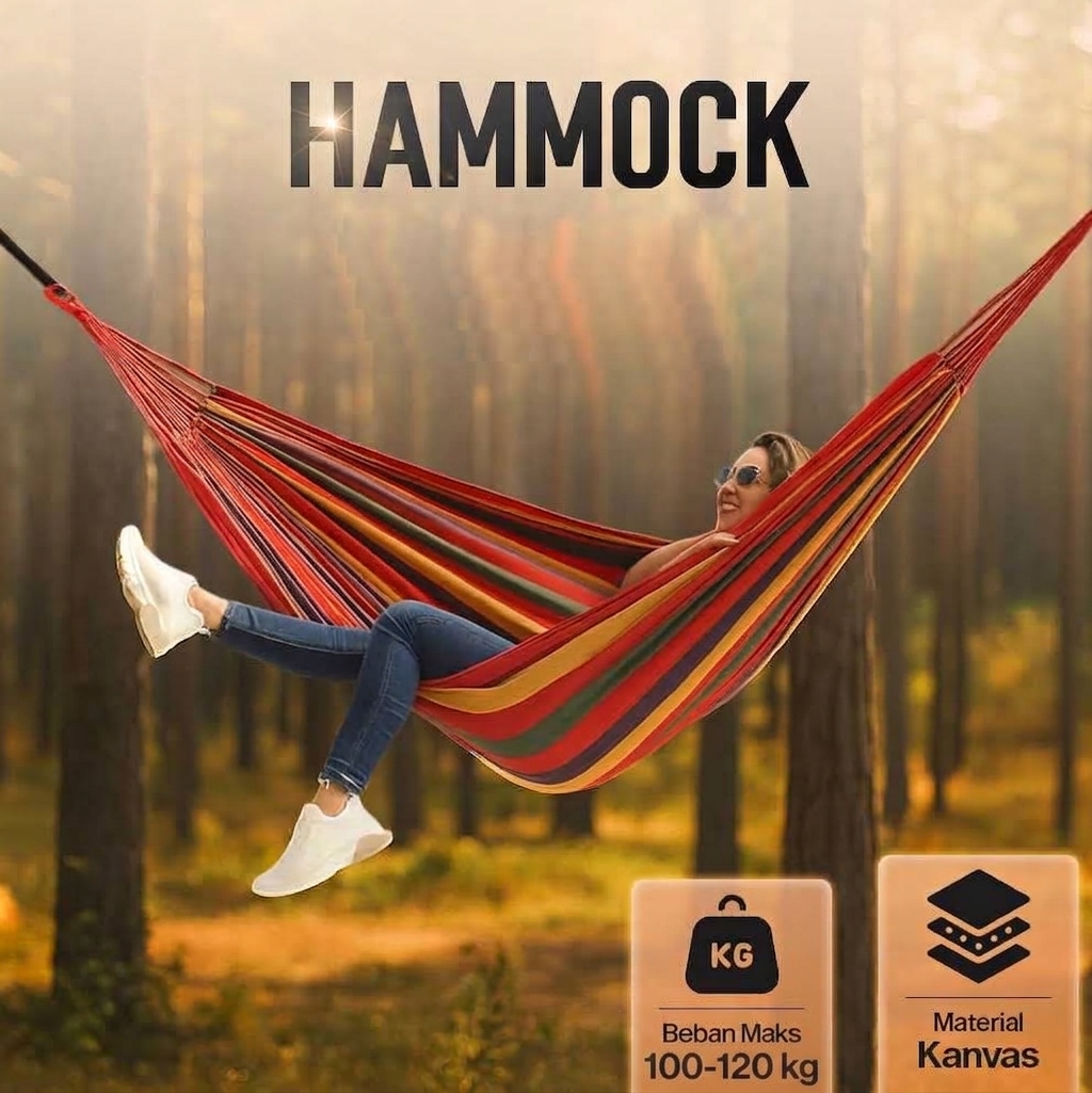 Gambar produk Hammock Tempat Tidur Gantung Double Thick Canvas - JS426 - Utama