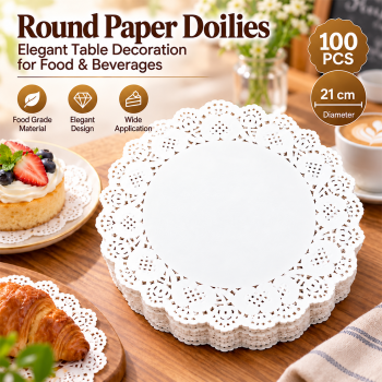 Doil Doilies Paper Round Kertas Alas Roti Renda Food Grade 36g 100 PCS - BK-25