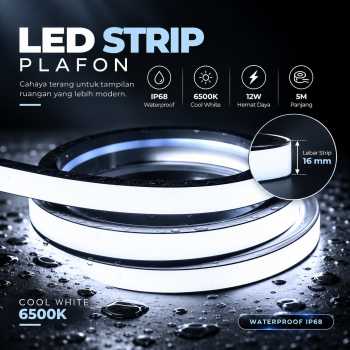 XNBADA Lampu LED Strip Plafon Waterproof IP68 Cool White 6500K 12W 5M - XNB5CW