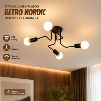TaffLED Fitting Lampu Plafon LED Minimalis Retro Nordic Sputnik E27 - BT260