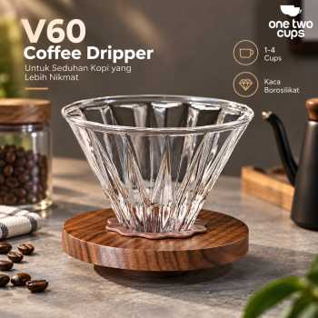 One Two Cups V60 Coffee Dripper Alat Seduh Kopi Manual Glass - SD-8106