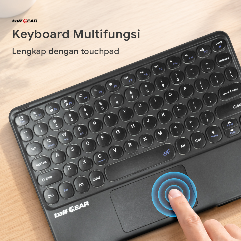 Gambar produk TaffGEAR Keyboard Wireless Mini Bluetooth 3.0 Touchpad Silent Click - GD433 - 5