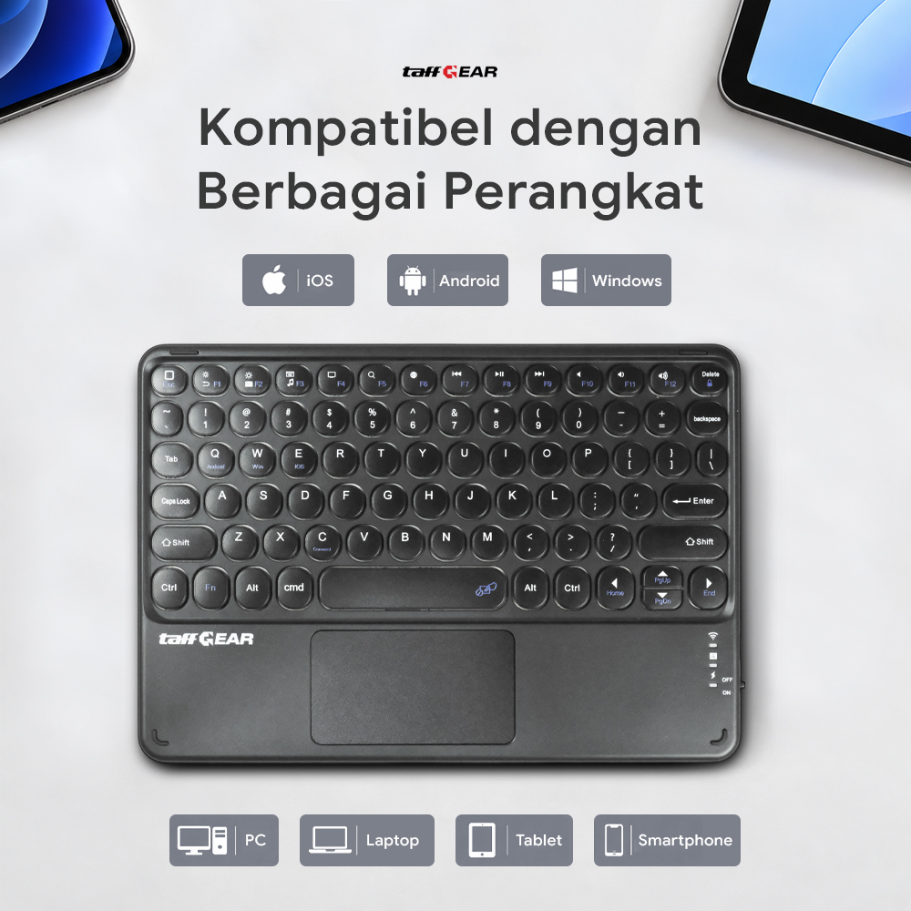 Gambar produk TaffGEAR Keyboard Wireless Mini Bluetooth 3.0 Touchpad Silent Click - GD433 - 2