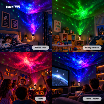 Gambar produk TaffLED Lampu Tidur Proyektor Astronaut Galaxy Light 8 Colors 240V 5W - HD481 - 5