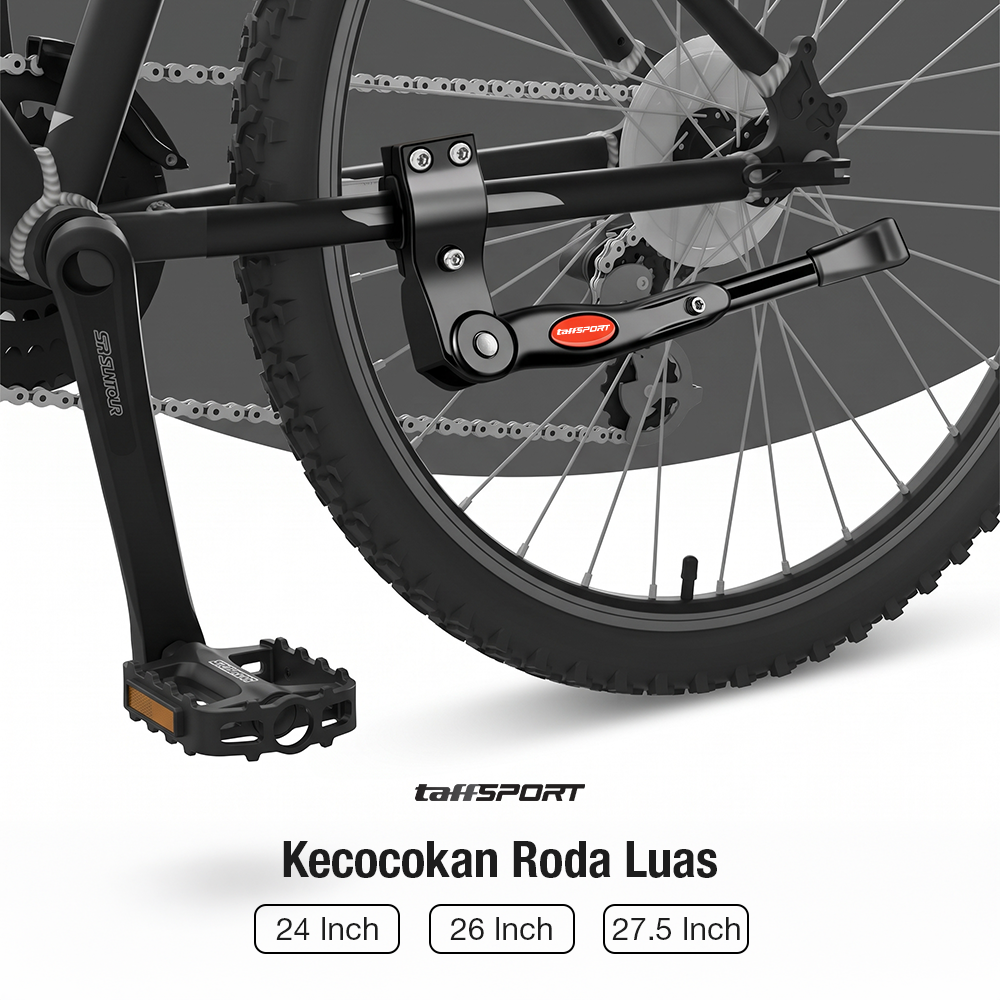 Gambar produk TaffSPORT Standar Sepeda Samping Adjustable Bike Kickstand 34-39cm - Z50 - 5