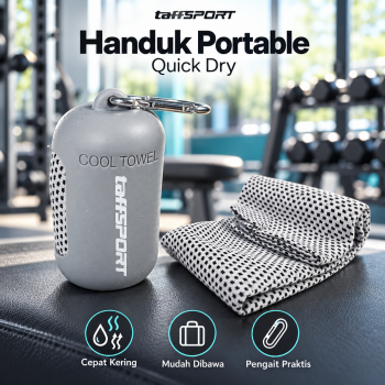 TaffSPORT Handuk Portable Travel Quick Dry Cooling 77x28cm with Pouch - LA429