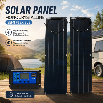 Gambar produk SolaBright Solar Panel Monocrystalline Semi Flexible with Controller - SN40