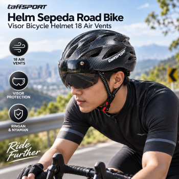 Gambar produk TaffSPORT Helm Sepeda Road Bike Visor Bicycle Helmet 18 Air Vents - U30
